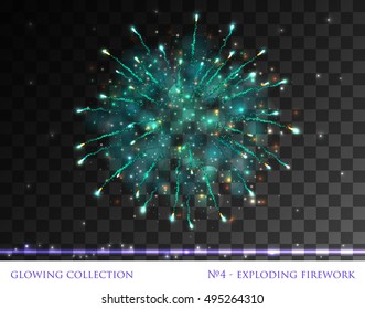 VECTOR eps 10. Glowing 2017 New Year's design! Shining Firework light sparkls isolated new year 2017 Golden green silver firework new year party new year celebrate happy new year 2017 exploding petard