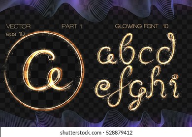 VECTOR eps 10. GLOWING Bengal Sparks FONT 10. Part 1. Character 1 2 3 4 5 6 7 8 9. Bengal Sparks GOLDEN Alphabet. Hand drawn with sparkle brushes. Numeral figure number numeric. More are in the SET 