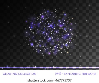 VECTOR eps 10. Glowing collection. Firework, light effects isolated and grouped. . Transparent sunlight lens flare. Shining elements and stars.
