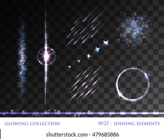VECTOR eps 10. Glowing collection. Blue and pink colors Shining lines, rounds, stars with sparks on dark background. Starlight light effects stardust shining line element round light effect line star
 - Powered by Shutterstock - Get 15% off with code: PIKWIZARD15