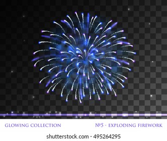 VECTOR eps 10. Glowing collection. Shining Firework light effects isolated and grouped. Firework for festive and celebration 2017 New Year design Blue white colors of firework sparks New Year design!