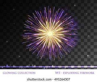 VECTOR eps 10. Glowing collection. Shining ruby golden Firework light effects isolated and grouped. Firework festive celebration 2017 New Year design Violet colors of firework sparks New Year design!