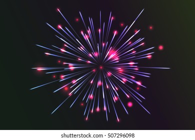VECTOR eps 10. Glowing collection. Firework, light effects isolated and grouped. Transparent sunlight lens flare, stars. Holiday fireworks.