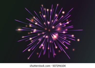 VECTOR eps 10. Glowing collection. Firework, light effects isolated and grouped. Transparent sunlight lens flare, stars. Holiday fireworks.