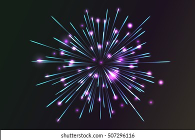 VECTOR eps 10. Glowing collection. Firework, light effects isolated and grouped. Transparent sunlight lens flare, stars. Holiday fireworks.