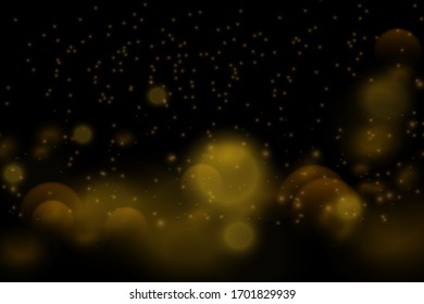 Vector eps 10 gold particles. Glowing yellow bokeh circles, sparkling golden dust abstract gold luxury background decoration