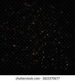 Vector eps 10 gold particles. Glowing yellow bokeh circles, sparkling golden dust abstract gold luxury background decoration