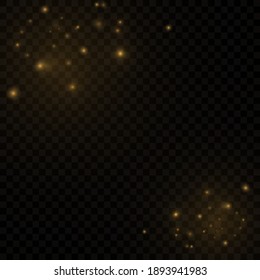 Vector eps 10 gold particles. Glowing yellow bokeh circles, sparkling golden dust abstract gold luxury background decoration