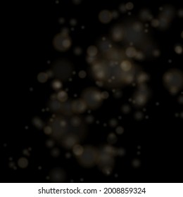 Vector eps 10 gold particles. Glowing yellow bokeh circles, sparkling golden dust abstract gold luxury background decoration