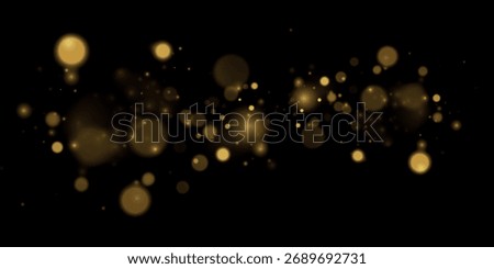 Vector eps 10 gold particles. Glowing yellow bokeh circles, sparkling golden dust abstract gold luxury background decoration