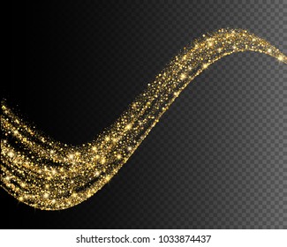 Vector eps 10 golden glitter wave background decoration
