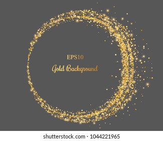 Vector eps 10 golden glitter textured frame background decoration