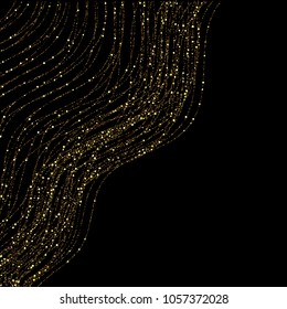 Vector eps 10 golden glitter wavy lines background decoration