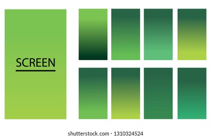 Vector EPS 10 Gradient Set. Different colors. Modern Smartphone screen, mobile app Template. Design for Wallpaper, background, banner, flyer, Social media post. 