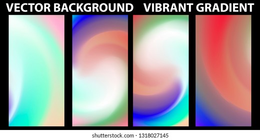 Vector EPS 10 Gradient Set. Different colors. Modern Smartphone screen, mobile app Template. Design for Wallpaper, background, banner, flyer, Social media post. 