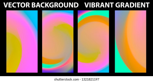Vector EPS 10 Gradient Set. Different colors. Modern Smartphone screen, mobile app Template. Design for Wallpaper, background, banner, flyer, Social media post. 