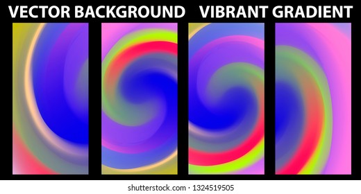 Vector EPS 10 Gradient Set. Different colors. Modern Smartphone screen, mobile app Template. Design for Wallpaper, background, banner, flyer, Social media post. 