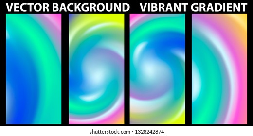 Vector EPS 10 Gradient Set. Different colors. Modern Smartphone screen, mobile app Template. Design for Wallpaper, background, banner, flyer, Social media post. 