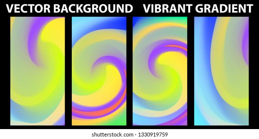 Vector EPS 10 Gradient Set. Different colors. Modern Smartphone screen, mobile app Template. Design for Wallpaper, background, banner, flyer, Social media post. 