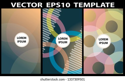 Vector EPS 10 Gradient Set. Different colors. Modern Smartphone screen, mobile app Template. Design for Wallpaper, background, banner, flyer, Social media post. 