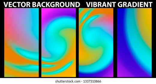 Vector EPS 10 Gradient Set. Different colors. Modern Smartphone screen, mobile app Template. Design for Wallpaper, background, banner, flyer, Social media post. 