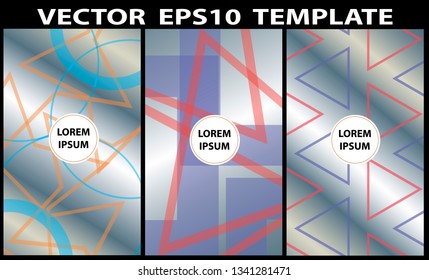 Vector EPS 10 Gradient Set. Different colors. Modern Smartphone screen, mobile app Template. Design for Wallpaper, background, banner, flyer, Social media post. 