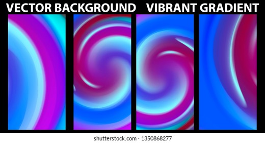 Vector EPS 10 Gradient Set. Different colors. Modern Smartphone screen, mobile app Template. Design for Wallpaper, background, banner, flyer, Social media post
