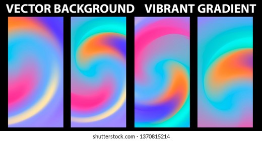 Vector EPS 10 Gradient Set. Different colors. Modern Smartphone screen, mobile app Template. Design for Wallpaper, background, banner, flyer, Social media post