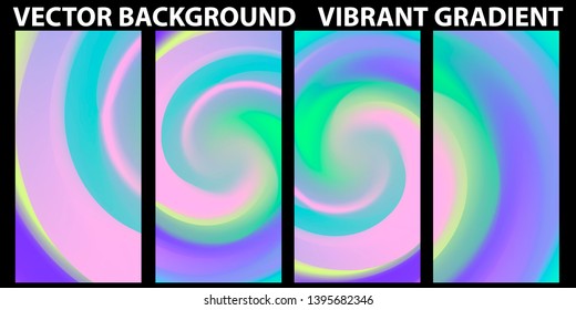 Vector EPS 10 Gradient Set. Different colors. Modern Smartphone screen, mobile app Template. Design for Wallpaper, background, banner, flyer, Social media post