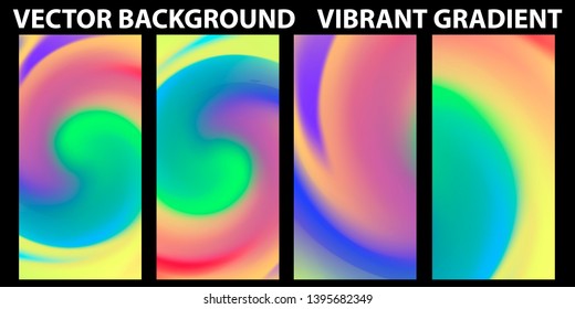 Vector EPS 10 Gradient Set. Different colors. Modern Smartphone screen, mobile app Template. Design for Wallpaper, background, banner, flyer, Social media post