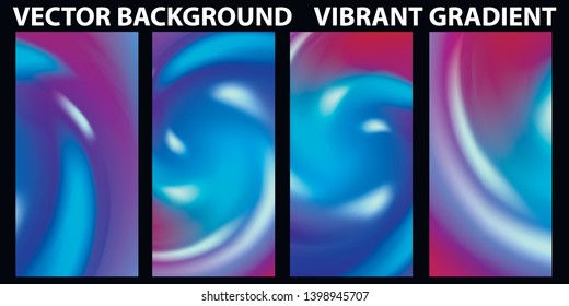 Vector EPS 10 Gradient Set. Different colors. Modern Smartphone screen, mobile app Template. Design for Wallpaper, background, banner, flyer, Social media post. 