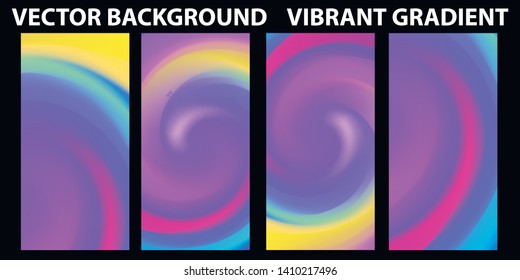 Vector EPS 10 Gradient Set. Different colors. Modern Smartphone screen, mobile app Template. Design for Wallpaper, background, banner, flyer, Social media post. 