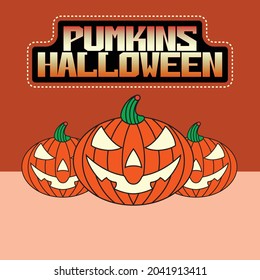 vector eps 10. Halloween pumpkin illustration and logotype