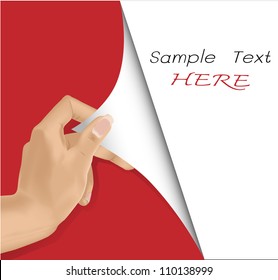 Vector EPS 10- hand open blank sheet of paper