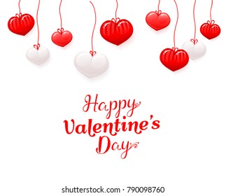 VECTOR eps 10. Happy Valentines Day card! Background with hearts and lettering
Cute background with hearts for Valentines poster, on website and invitTION, BANNER