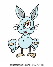 Vector EPS 10 Illustration of Blue rabbit isolated