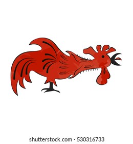 Vector eps 10 illustration of red rooster,  2017 symbol of the Chinese calendar. Silhouette of red cock. Element for New Year's design.