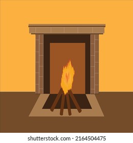 Vector eps 10 illustrations of the fireplace. Warm burning flame. fireplaces to paste into the interior of the house