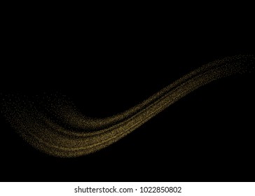 Vector eps 10 isolated golden glitter dust background decoration
