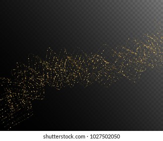 Vector eps 10 isolated golden glitter confetti wave background decoration