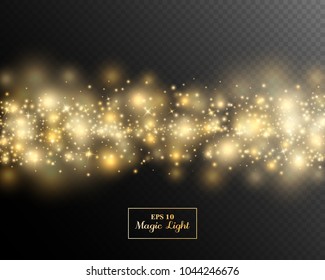 Vector eps 10 isolated magic yellow light decoration