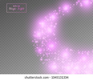 Vector eps 10 isolated purple pink transparent light effect