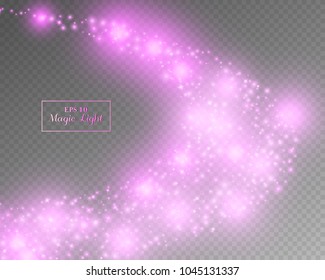 Vector eps 10 isolated purple pink transparent light effect
