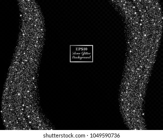 Vector eps 10 isolated silver glitter background decoration