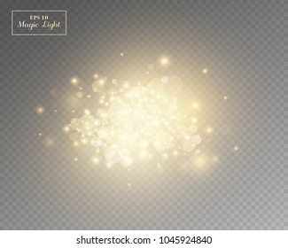 Vector eps 10 isolated transparent golden light effect