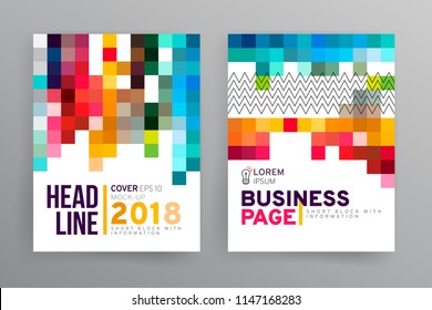 Vector EPS 10. Magazine or book design. Branding identity design. Modern business brochure, banner, page, flyer, magazine, cover book template. 