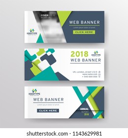 Vector EPS 10. Mock up of 3 web banners . Branding identity design.