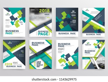 Vector EPS 10. Mock up of 8 business pages. Branding identity design.