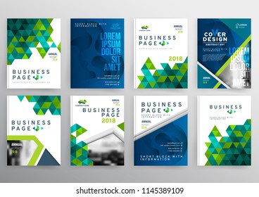 Vector EPS 10. Mock up of 8 business pages. Branding identity design.