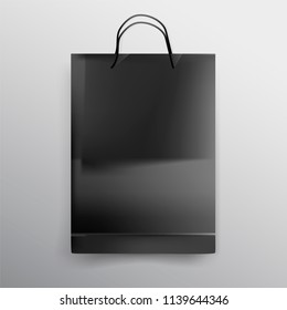 Vector EPS 10. Mock up of black paper package. 